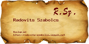 Radovits Szabolcs névjegykártya