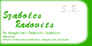 szabolcs radovits business card